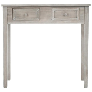 Console "Charme" bois blanchi L80cm