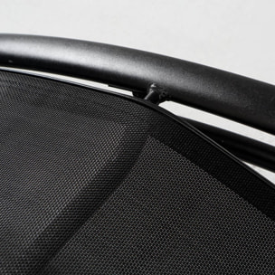 VERGARA Transat ajustable et empilable avec pieds en acier noir