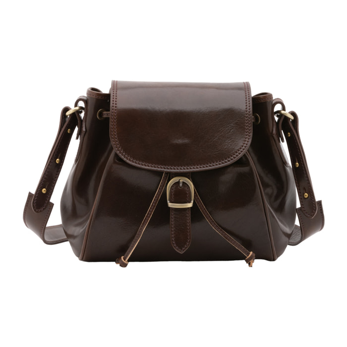 Borsa a secchiello  da donna In Vera pelle Made in Italy 24x24x14 cm