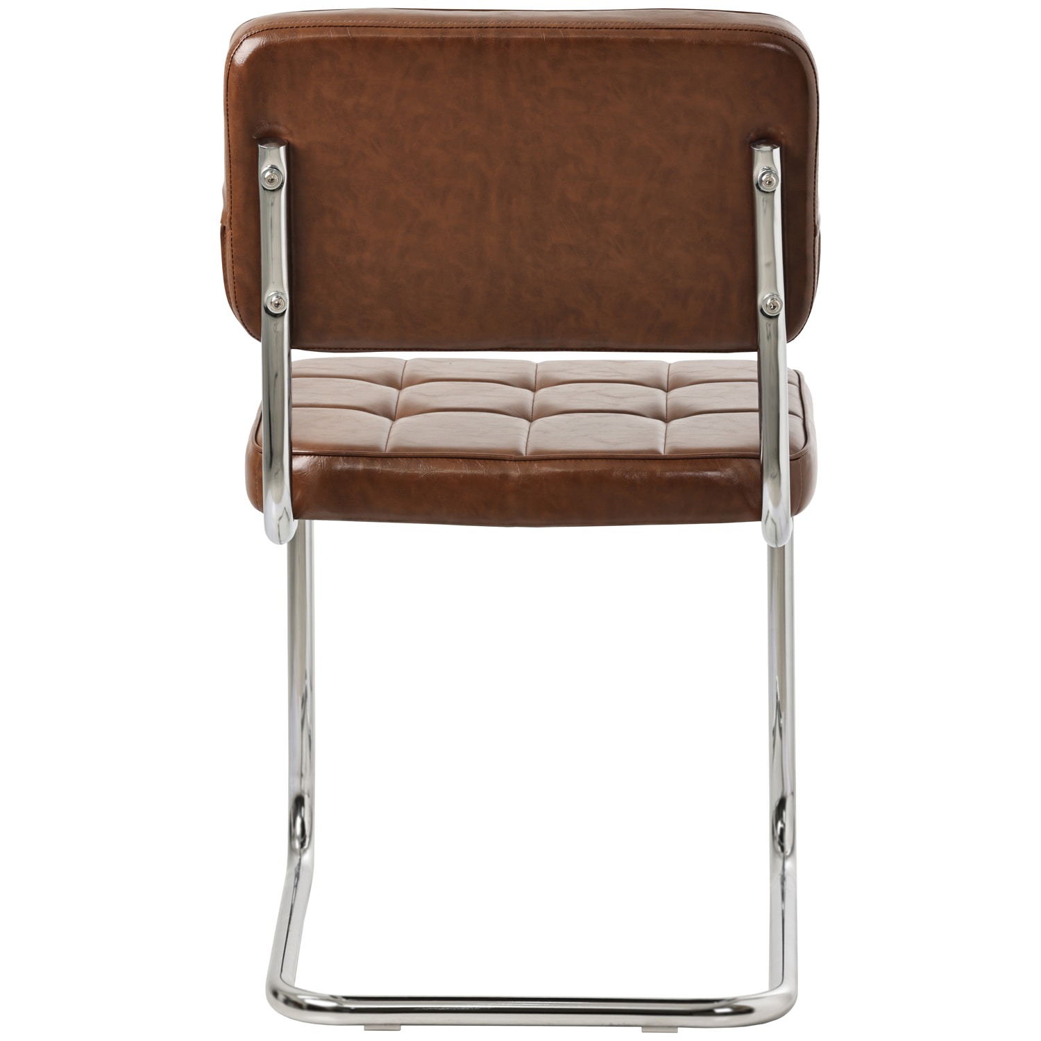 Lot de 2 chaises cantilever en simili marron MARIA