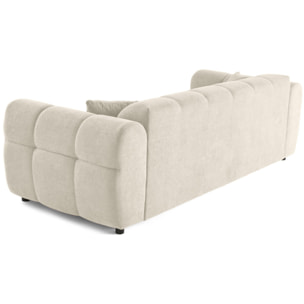 Ray - canapé droit 3 places en tissu texturé - Beige