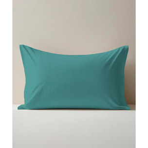 Completo Lenzuola PERCALLE VERDE tinta unita per letto matrimoniale 100% Percalle di Cotone e Made in Italy