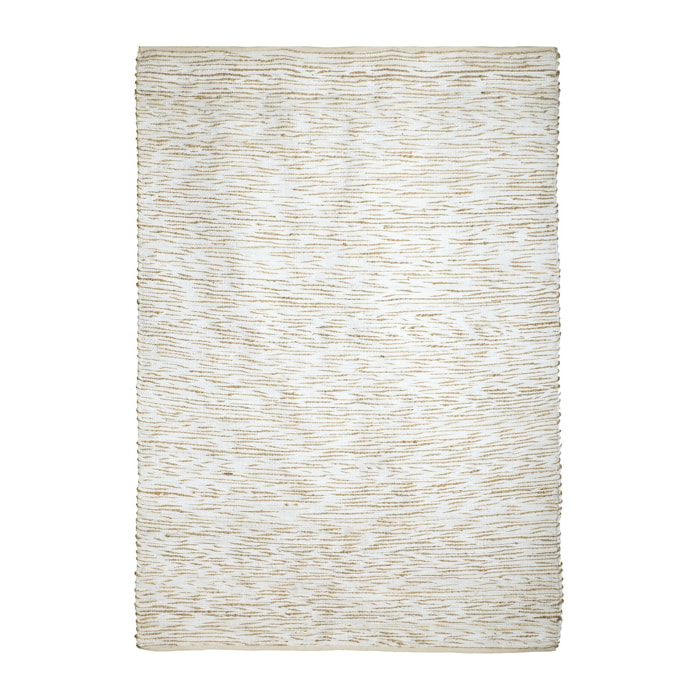 TAPIS BEIGE ET BLANC EN COTON & JUTE 240X170CM ANKARA