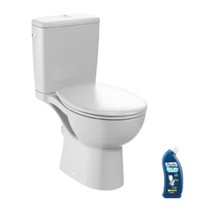 WC à poser sans bride sortie horizontale Gaspard avec abattant frein de chute et déclipsable + gel WC