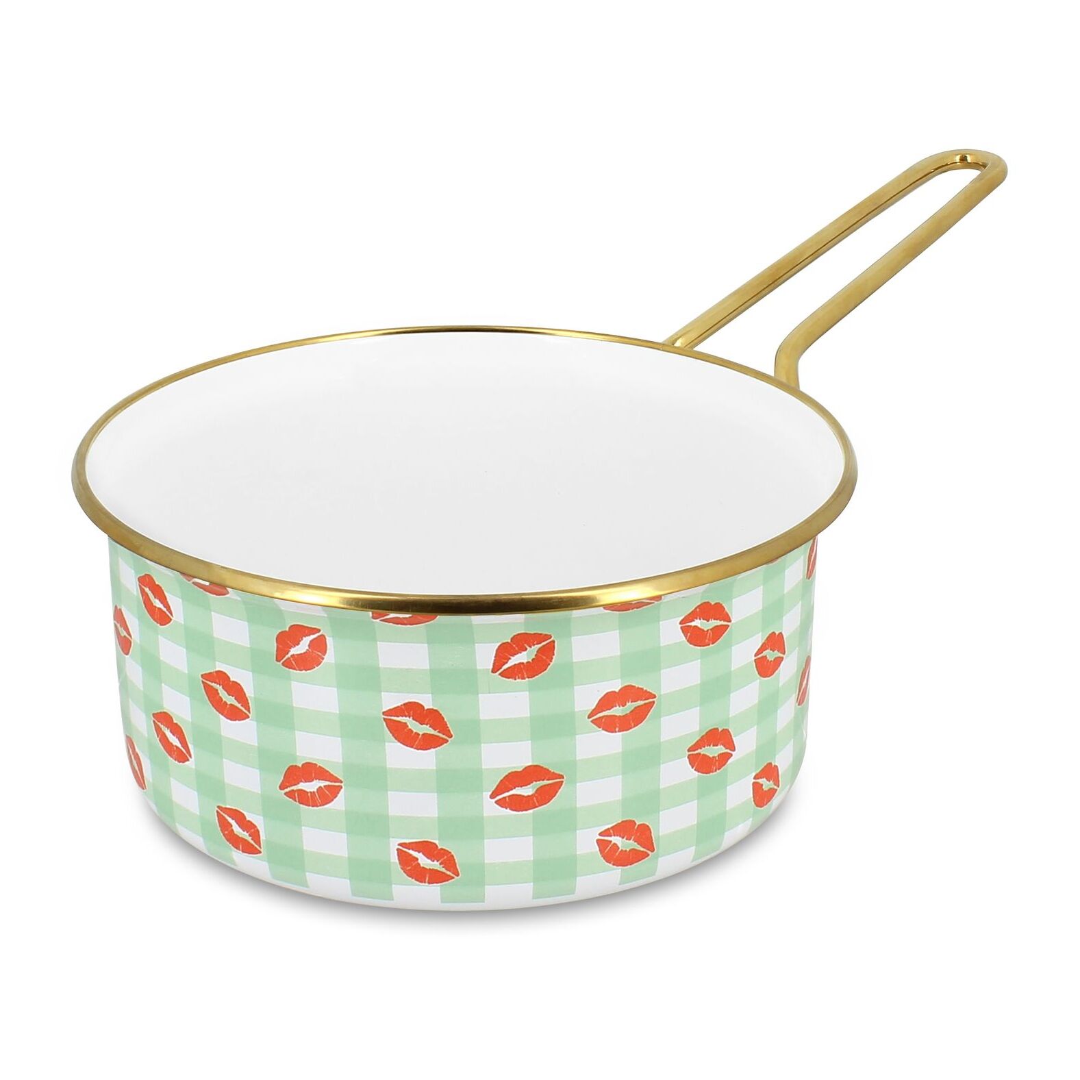 Casserole 18cm en acier émaillé avec motif bisous - tous feux VICHY