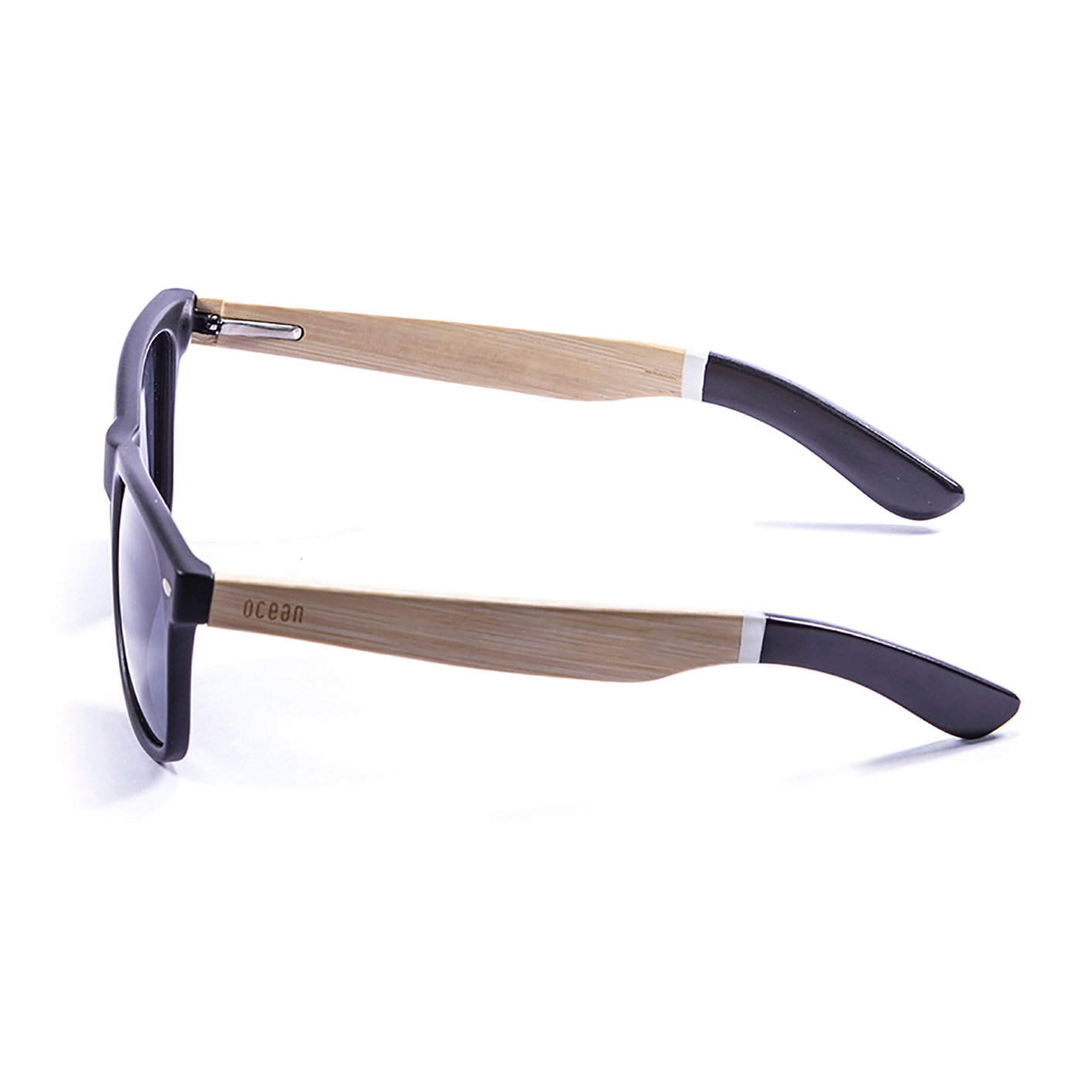 Gafas de sol OCEAN BEACH WOOD - Negro y patillas madera blanco-negro / Ahumada