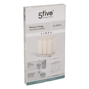 Panier à Linge Linea à Roulettes 47,7L Beige 79x44,8x79,4 cm