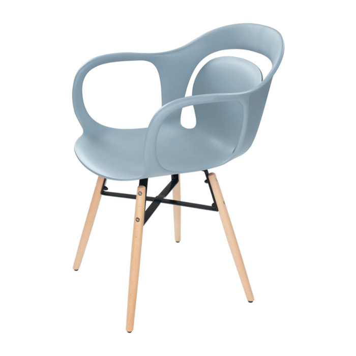 Set 4 sedie Chuck moderne in polipropilene blu grigio