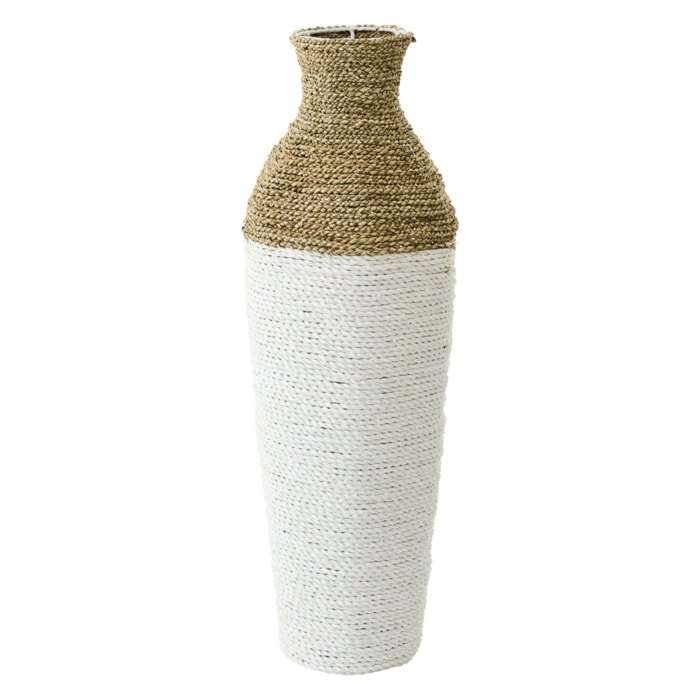 J-Line Vase Raffia - blanc/naturel