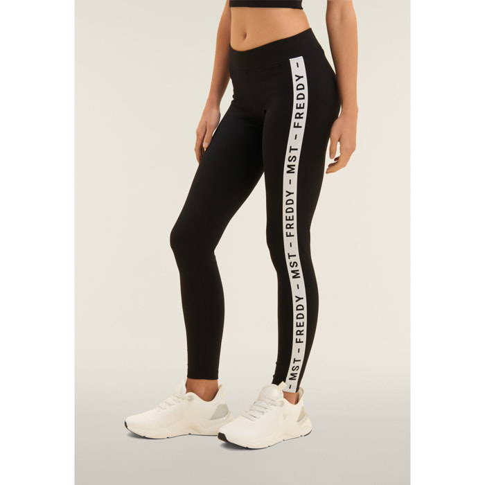 Leggings con bande laterali e scritta FREDDY MST