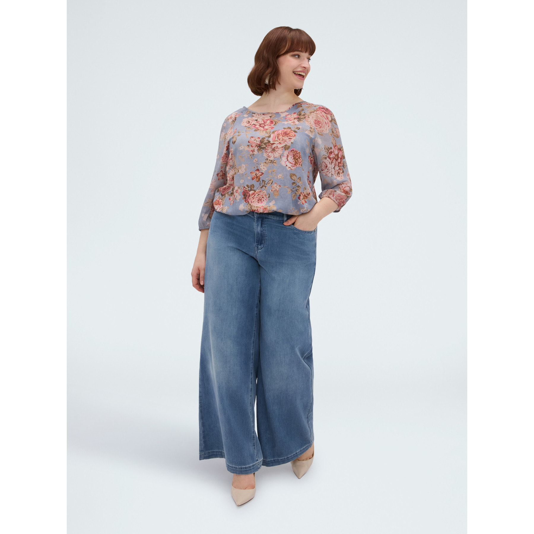 Fiorella Rubino - Blusa con estampado floral de viscosa - Light - blue