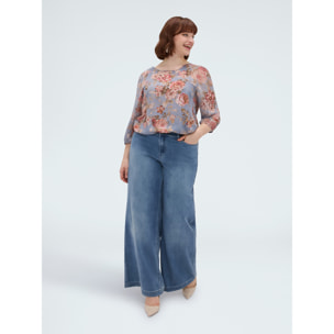 Fiorella Rubino - Blusa con estampado floral de viscosa - Light - blue