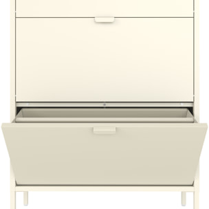 Meuble à chaussures 3 portes en métal blanc MARION