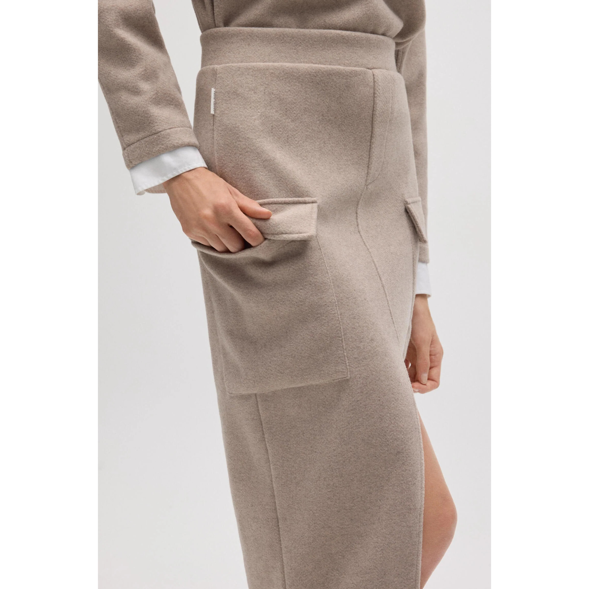 Gonna midi in stile cargo marrone caldo