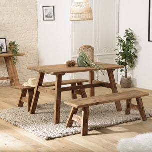 SANDY - Table à manger 140x75cm bois Pin recyclé