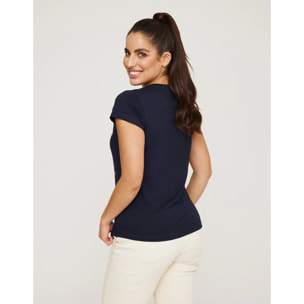 Camiseta Manga Corta Azul Marino - Olhos