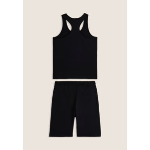 Completo sportivo in cotone con canotta e bermuda