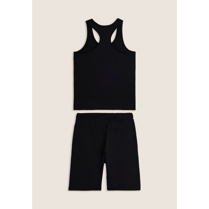 Completo sportivo in cotone con canotta e bermuda