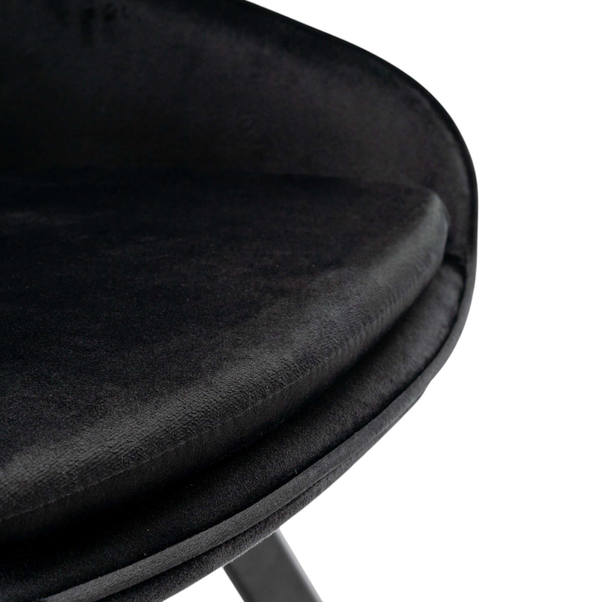 Set di 2 sedie TOLEDO in tessuto effetto velluto nero e gambe nere