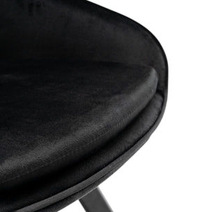 Set di 2 sedie TOLEDO in tessuto effetto velluto nero e gambe nere