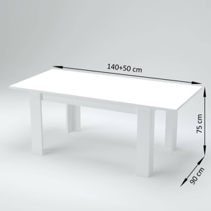 Tavolo per sala da pranzo estensibile, Made in Italy, Tavolo moderno con allunghe, Consolle allungabile, cm 140/190x90h75, colore Grigio Ardesia