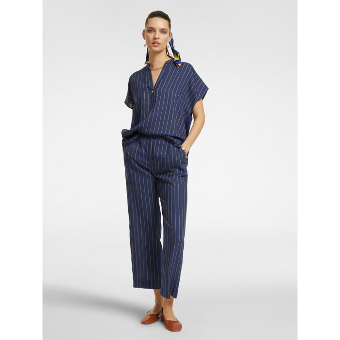 Elena Mirò - Pantalón raya diplomática - Azul
