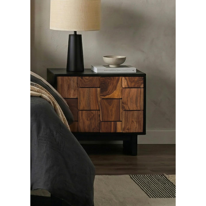 Mesitas de Noche de Madera de Mango 56 Cm Estilo Rústico Étnico Moderno