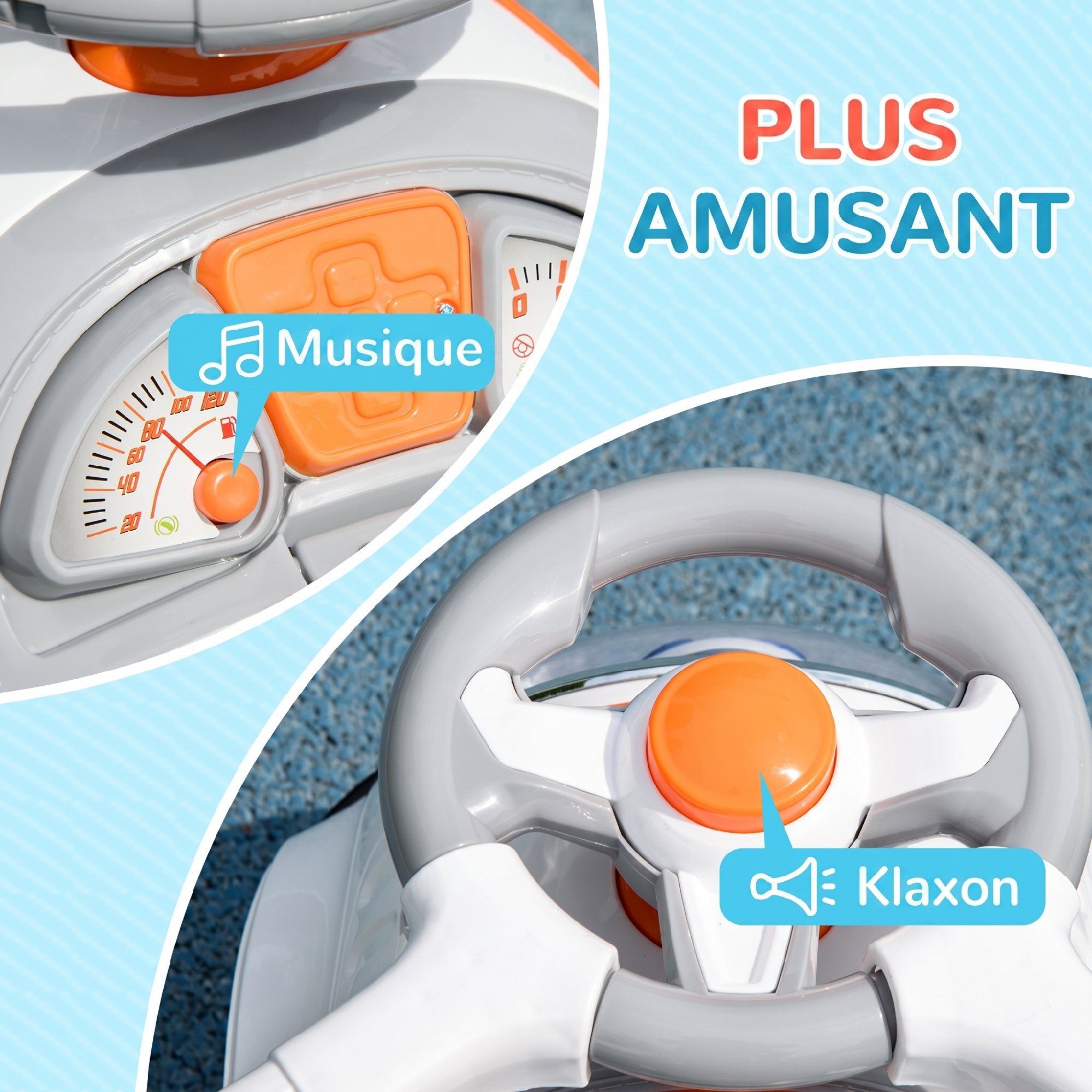 Porteur enfant évolutif 3 en 1 design rover spatial effets sonores lumineux