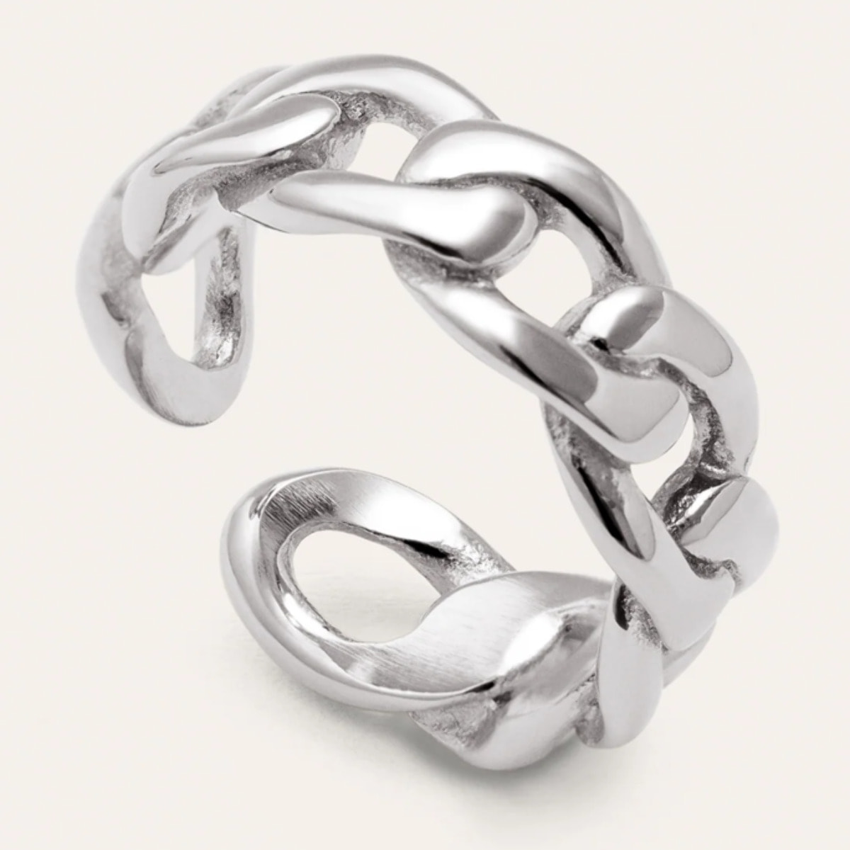 Anillo Chunky Eslabón Acero