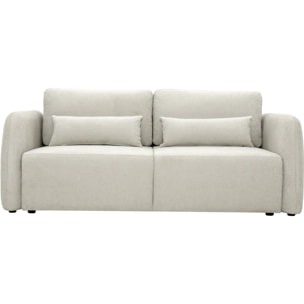 Canapé droit convertible en tissu "Concorde" 3 places - Beige