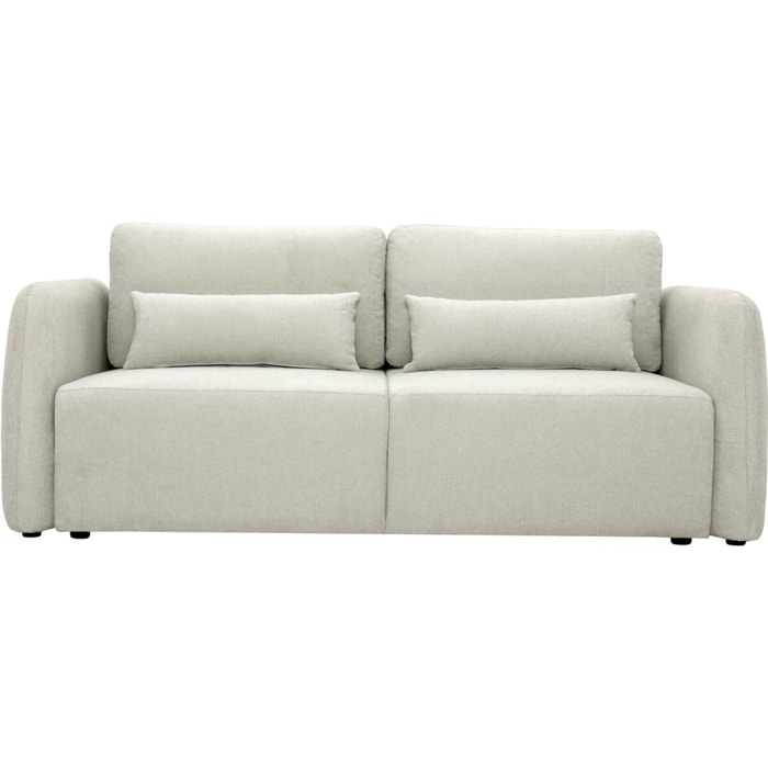 Canapé droit convertible en tissu "Concorde" 3 places - Beige