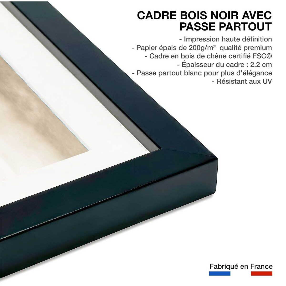 Affiche paysage terre du vent Affiche sous cadre noir