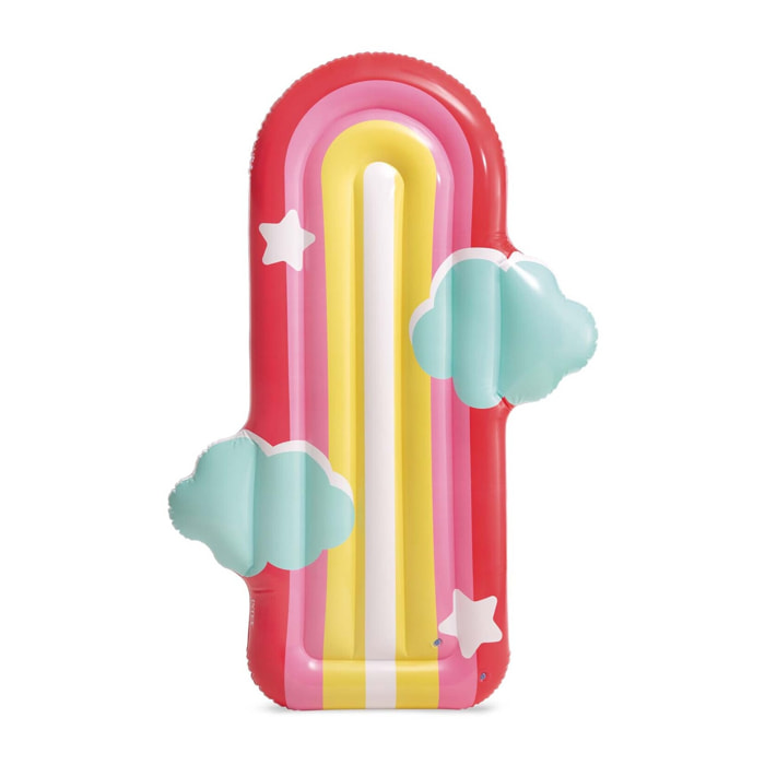 Intex Materassino Mare Gonfiabile Rainbow con Nuvole, PVC, Multicolore, 175x117x20 cm