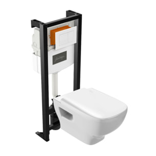 Pack WC suspendu sans bride Struktura avec abattant + bâti support + plaque