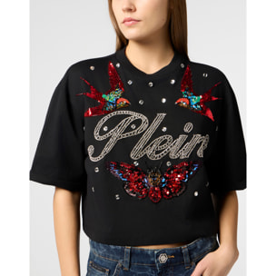 PHILIPP PLEIN Cropped T-Shirt Tattoo Strass