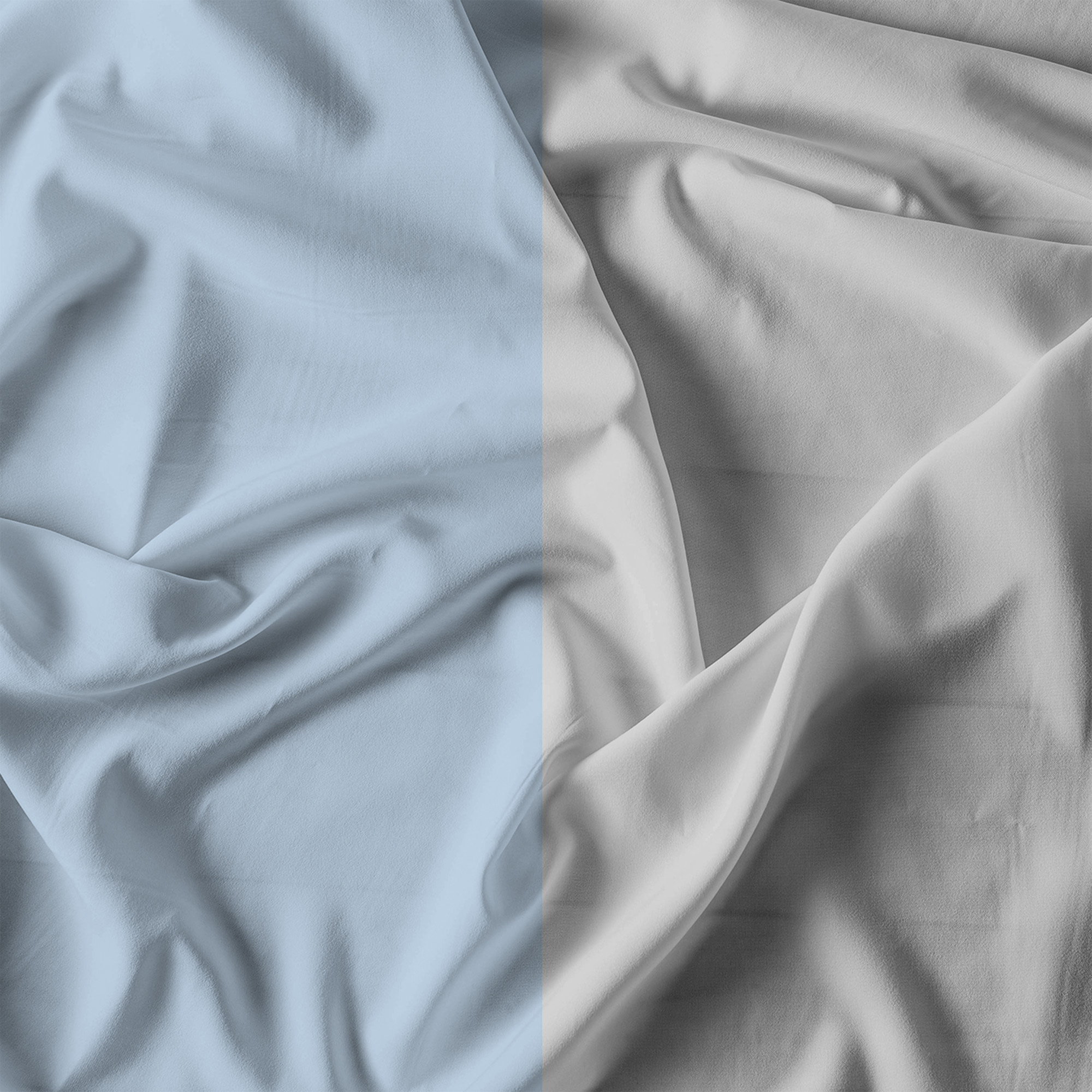 COMPLETO LETTO NATURAL COLOR, 100% Cotone, Made in Italy - AZZURRO/GRIGIO CHIARO