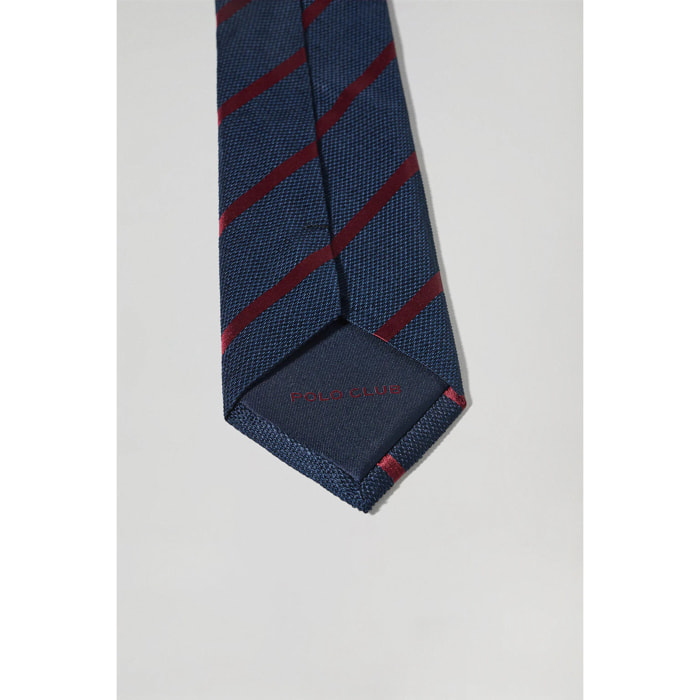 Cravatta in seta a righe con logo Polo Club