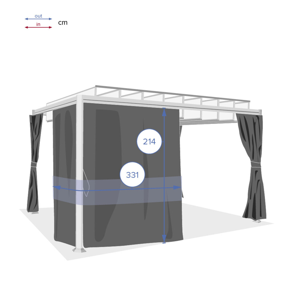 Rideaux pour pergola Belize Ardoise (4 rideaux)