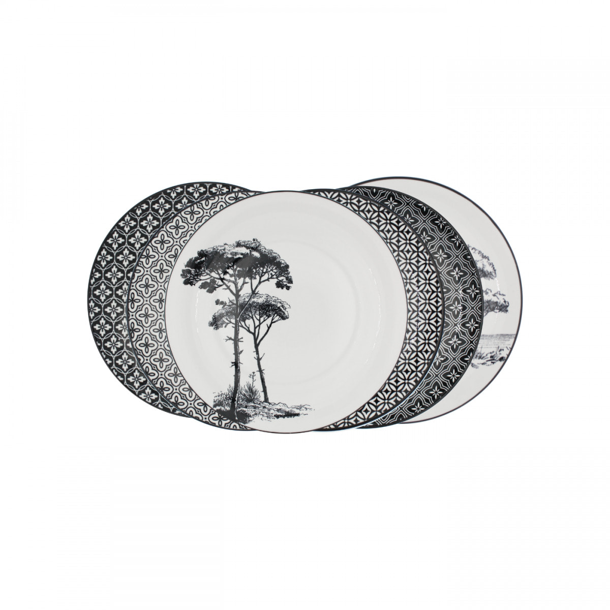 Lot de 6 petites assiettes, VILLA LES PINS