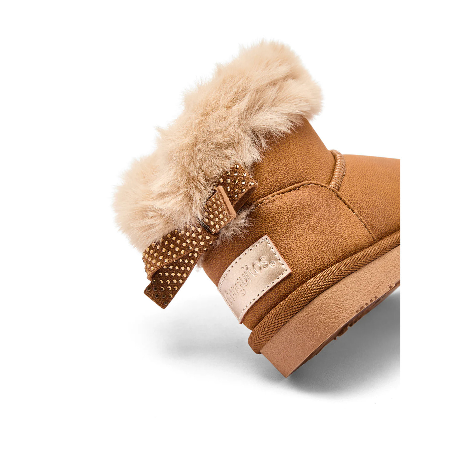 Stivali da ragazza in stile australiano con cintura di pelliccia