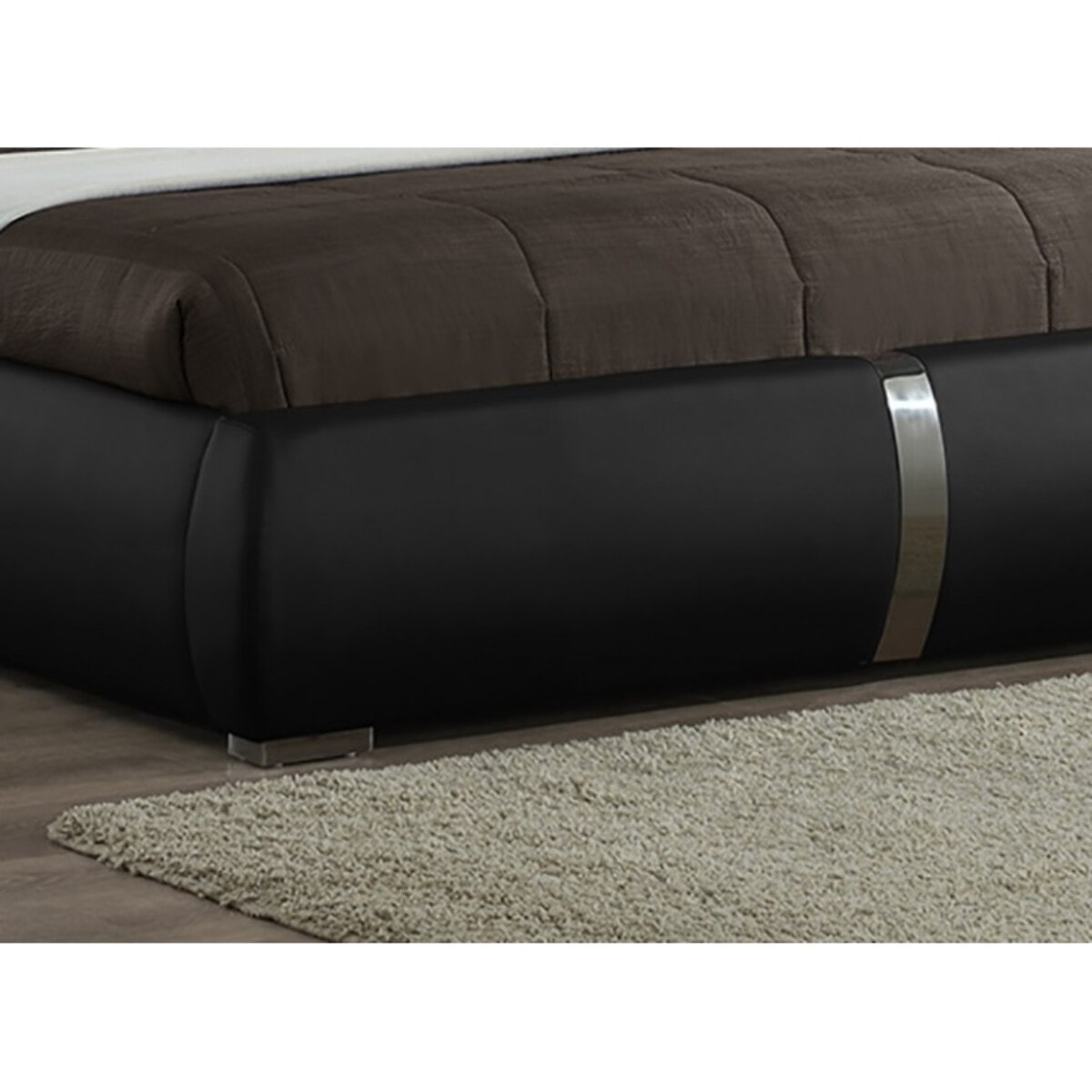 Ensemble lit matelas et sommier 160x200 cm simili noir - GESLO
