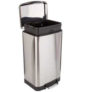 Poubelle à pédale inox GREENWICH argent 40L
