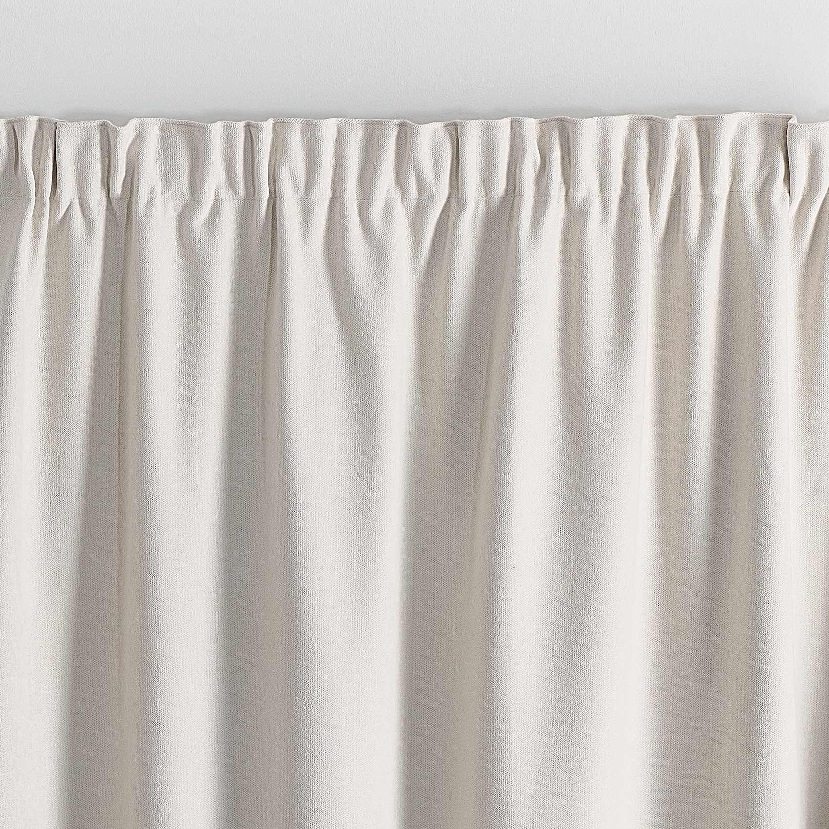 Rideau thermique phonique et semi occultant à galons fronceurs KONFOR - Blanc cassé