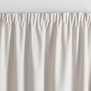 Rideau thermique phonique et semi occultant à galons fronceurs KONFOR - Blanc cassé