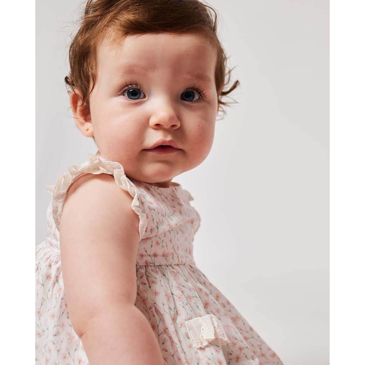 VESTIDO TIRA BORDADA FLOR ROSA