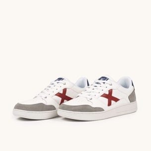 MUNICH LEGIT MAN 117 Sneakers de Piel Estilo Tenis con Detalles en Burdeos y Marino