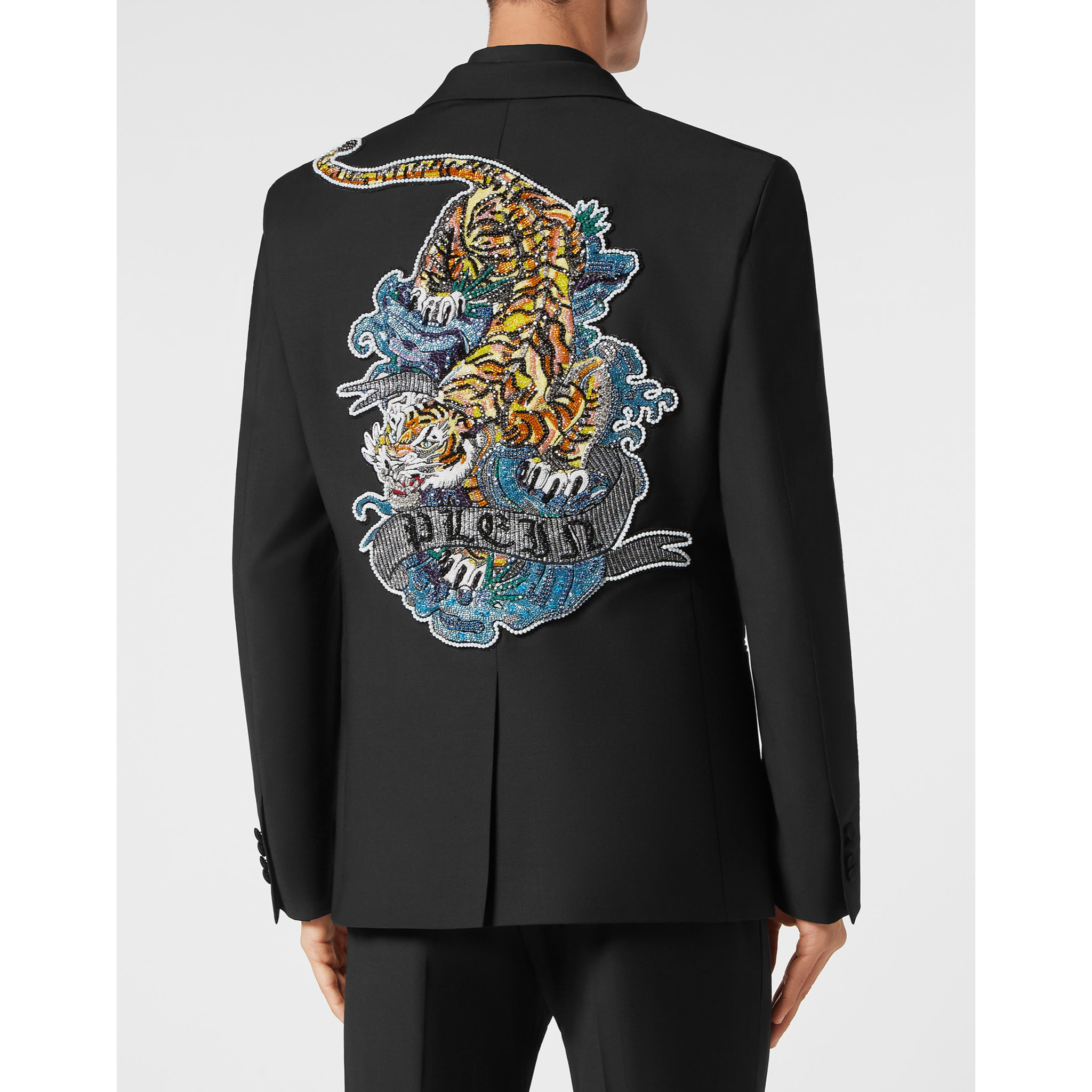 PHILIPP PLEIN One-Button Blazer Slim Fit TATTOO