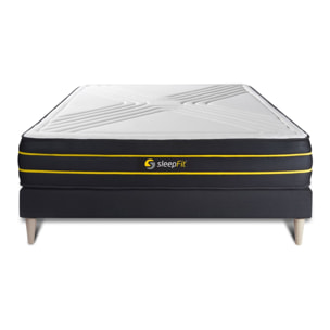 Ensemble Matelas Sommier 180x200 cm - Sommier Noir (en kit) - Ultra