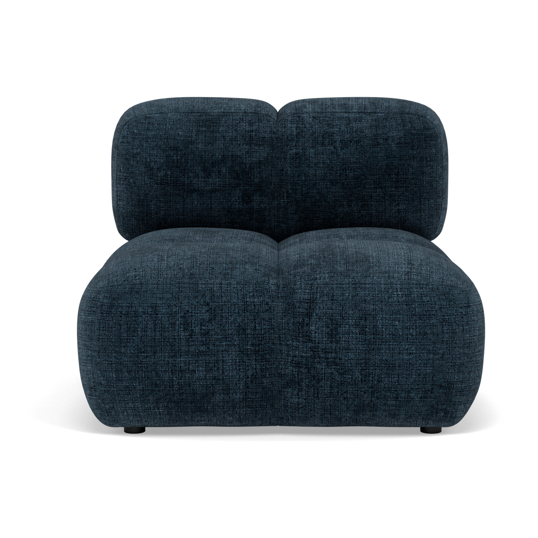 Grace - module d'assise en velours texturé - Bleu