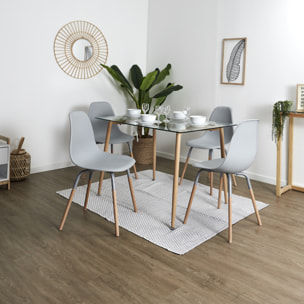 Chaise Scandinave Phenix Gris - Lot de 4